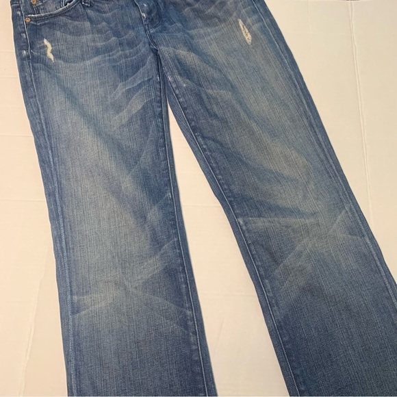 7 For All Mankind Distressed Straight Leg Jeans Size 29 - Picture 8 of 11